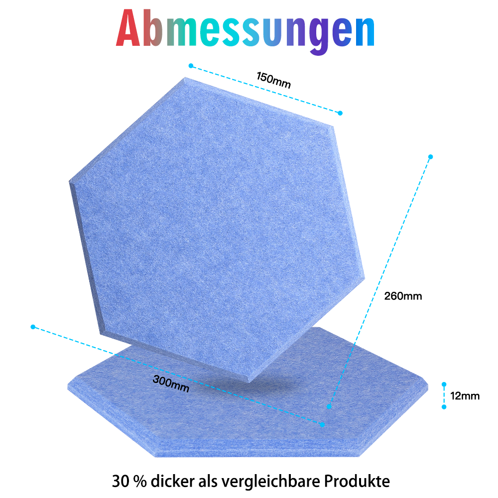 12MM Blue hexagon felt acoustic